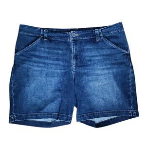 Lee Shorts Womens Size 16 Blue Jean Denim Regular Fit Mid Rise Pockets Classic